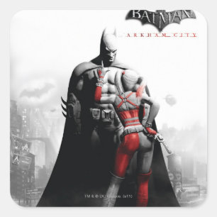 AC-Poster - Batman & Harley Vierkante Sticker