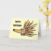 AC- Prickly Porcupine Birthday Card Kaart (Gele Bloem)