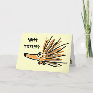 AC- Prickly Porcupine Birthday Card Kaart