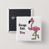 AC-roze Flamingo Garage Sale Diva Button (Voorkant /achterkant)