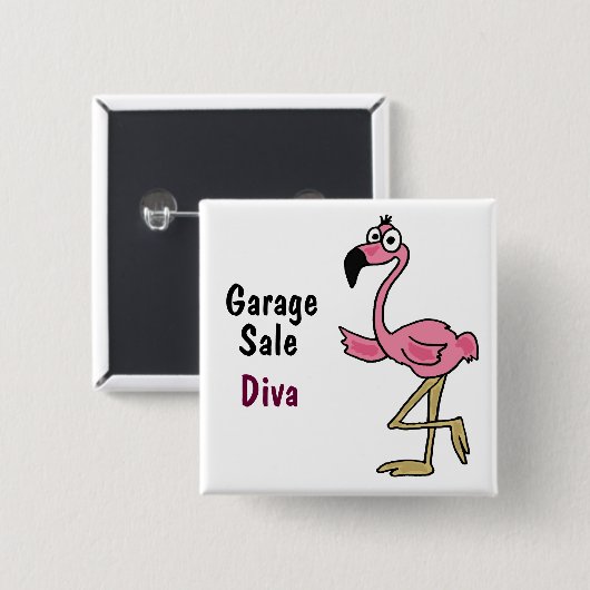 AC-roze Flamingo Garage Sale Diva Button (Voorkant /achterkant)