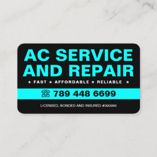AC-service, airconditioningreparatie, installatie Visitekaartje