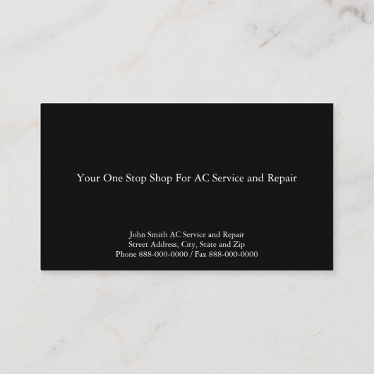AC Service en Reparatie Visitekaartje (Achterkant)