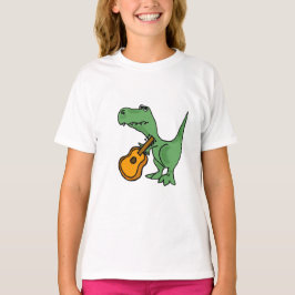 AC-T-Rex die het gitaar T-shirt afspeelt