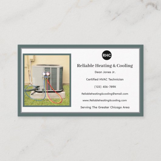AC unit verwarming koeling HVAC Visitekaartje (Voorkant)