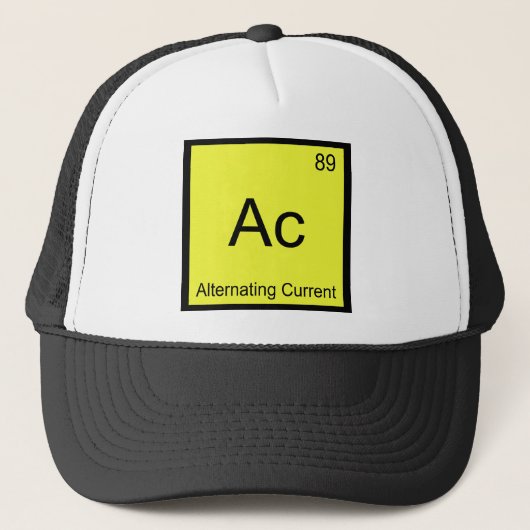 Ac - Wisselstroom Chemie Elementsymbool Trucker Pet (Voorkant)