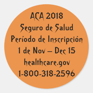 ACA Período de Inscripción - Horror de Halloween Ronde Sticker