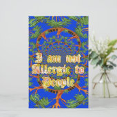 Acacia Alchemie: Ik ben niet allergisch voor kunst Briefpapier (Staand voorkant)