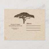 Acacia Boom Afrikaanse Safari Oude Save The Date Aankondigingskaart (Achterkant)