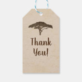 Acacia Boom Afrikaanse Safari Vintage bruiloft gun Cadeaulabel (Achterkant)