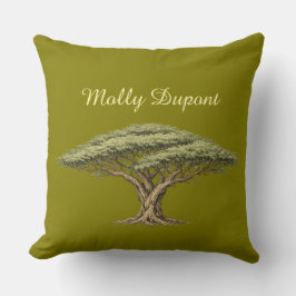 Acacia Boom Kussensloop met Aangepaste Naam Kussen