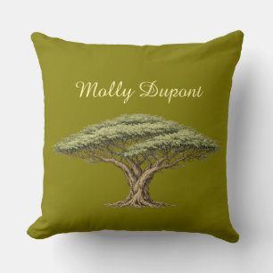 Acacia Boom Kussensloop met Aangepaste Naam Kussen