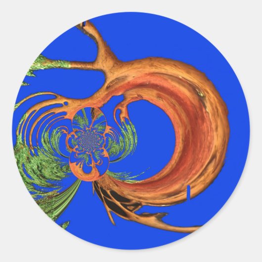 Acacia Circle Art Print Ronde Sticker (Voorkant)