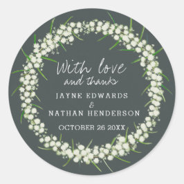 Acacia crème waterverf kunst ronde sticker