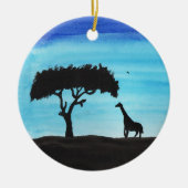 Acacia en Giraffe Keramisch Ornament (Voorkant)