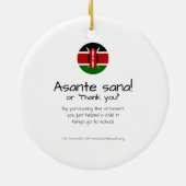 Acacia en Giraffe Keramisch Ornament (Achterkant)