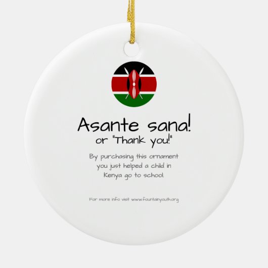 Acacia en Giraffe Keramisch Ornament (Achterkant)