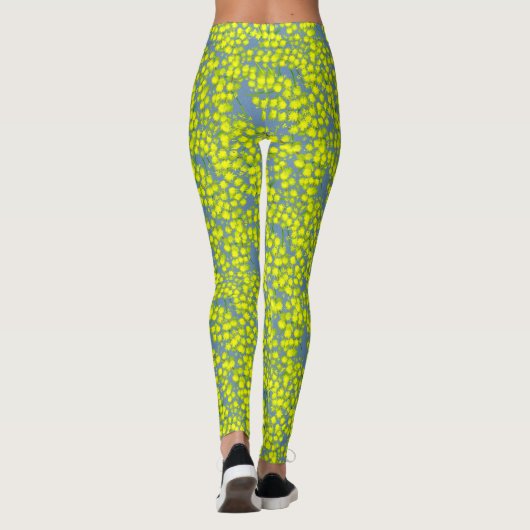 Acacia gele bloemenstaart leggings (Achterkant)