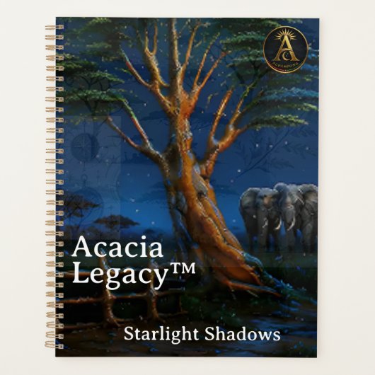 Acacia Legacy™: Midnight Elephant | Afrikaanse Mar Planner (Voorkant)