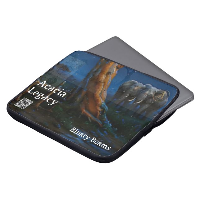 Acacia Legacy™: Moonlight Binary Beams | Mara safa Laptop Sleeve (Voorkant top)