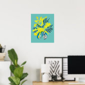 Acacia mimosa moderne gele bloemkunst poster (Thuiskantoor)