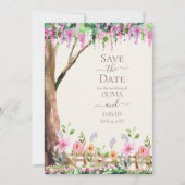 Acacia op een Wildflower Field Save the Date Kaart (Voorkant)