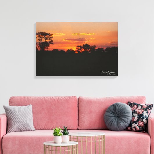 Acacia Sunset Canvas Afdruk (Insitu (Woonkamer))