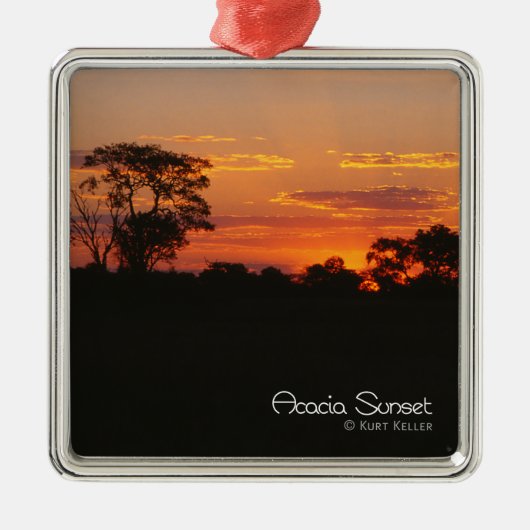 Acacia Sunset Metalen Ornament (Voorkant)