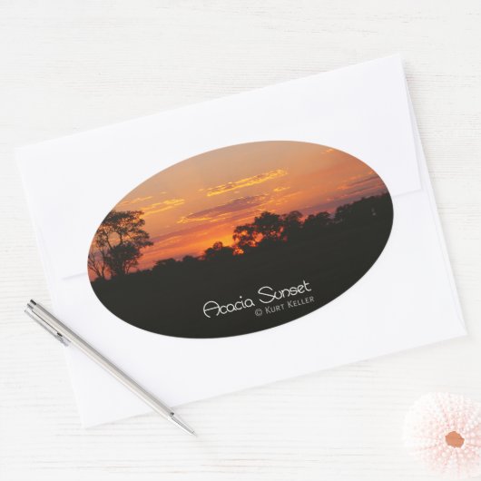 Acacia Sunset Ovale Sticker (Envelop)