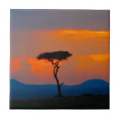 Acacia & Sunset over Masai Mara Tile Tegeltje (Voorkant)