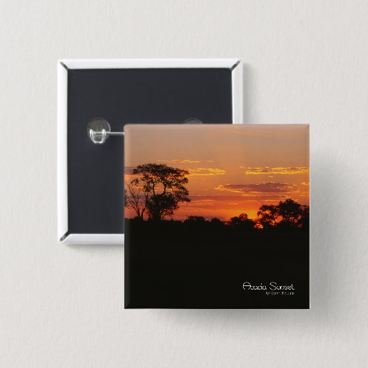 Acacia Sunset Vierkante Button 5,1 Cm (Voorkant /achterkant)