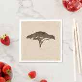 Acacia Tree African Safari Vintage Wedding Servet (Insitu)