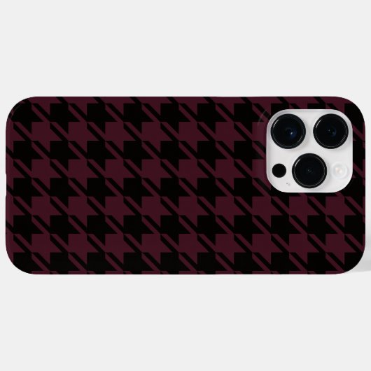  Academia Black en Dark Garnet Houndstooth Case-Mate iPhone Case (Achterkant (horizontaal))