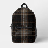 Academia Black Plaid Bedrukte Rugzak (Voorkant)