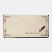 Academia Burgundy Quill Author Writer Desk Mat (Voorkant)