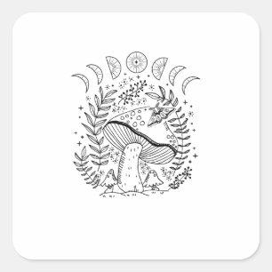 Academia Goblincore Cottagecore Esthetiek Hekserig Vierkante Sticker