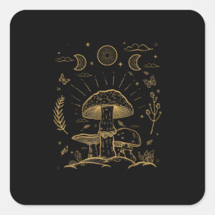 Academia Goblincore Esthetiek Cottagecore Paddenst Vierkante Sticker