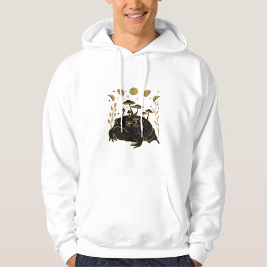 Academia Moon Witchy Goblincore Aesthetic Frog Cla Hoodie (Voorkant)