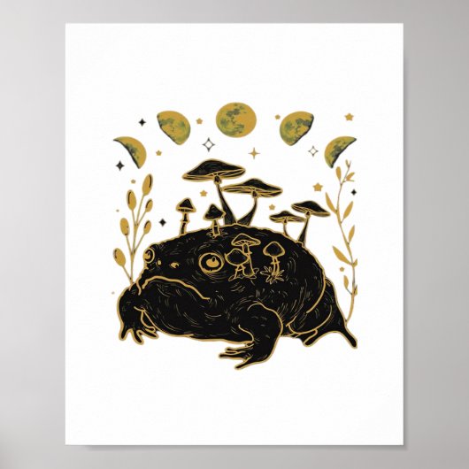 Academia Moon Witchy Goblincore Aesthetic Frog Cla Poster (Voorkant)