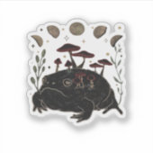 Academia Moon Witchy Goblincore Aesthetic Frog Cla Sticker (Voorkant)