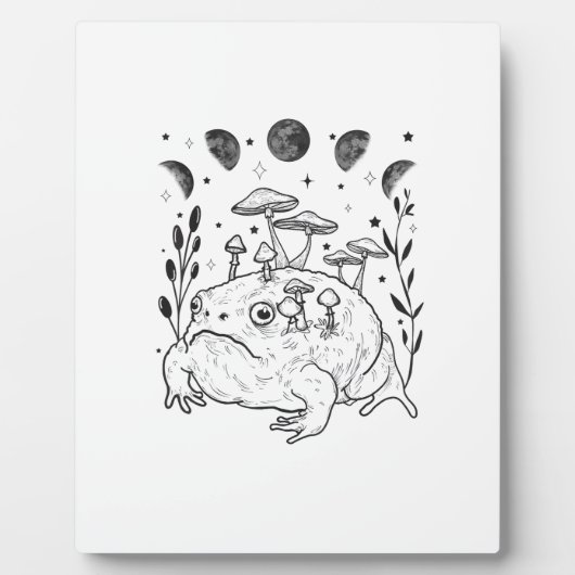 Academia Moon Witchy Goblincore Aesthetic Frog Fotoplaat (Voorkant)