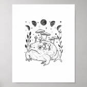 Academia Moon Witchy Goblincore Aesthetic Frog Poster (Voorkant)