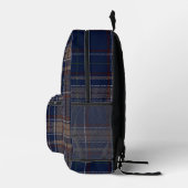 Academia Navy Blue Plaid Bedrukte Rugzak (Rechts)