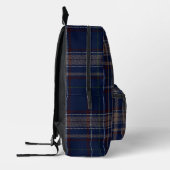 Academia Navy Blue Plaid Bedrukte Rugzak (Links)