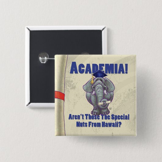 Academia Scroll Vierkante Button 5,1 Cm (Voorkant /achterkant)