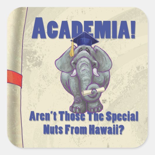Academia Scroll Vierkante Sticker (Voorkant)