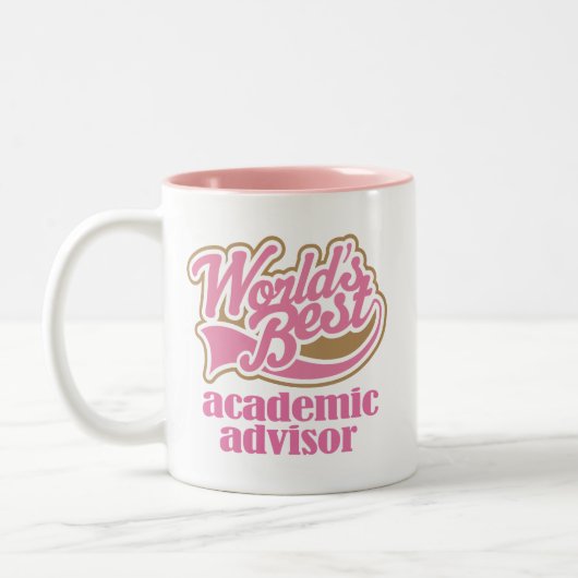 Academic Advisor roze Gift Tweekleurige Koffiemok (Links)