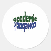 Academic Comeback Classic Ronde Sticker (Voorkant)