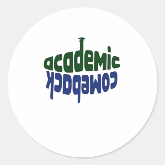 Academic Comeback Classic Ronde Sticker (Voorkant)