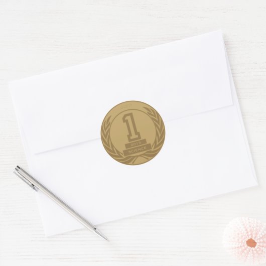 Academic Gold Medal Ronde Sticker (Envelop)
